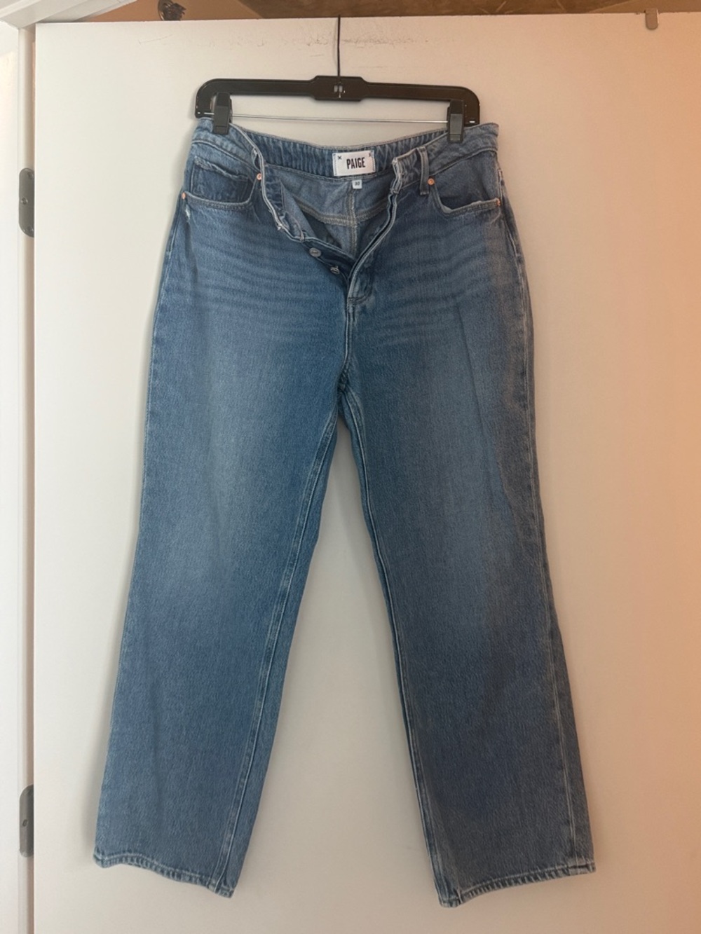 PAIGE Noelle Medium Blue Straight-Leg Women's Jeans